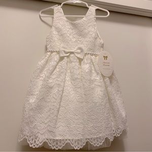 Toddler girl white special occasion dress